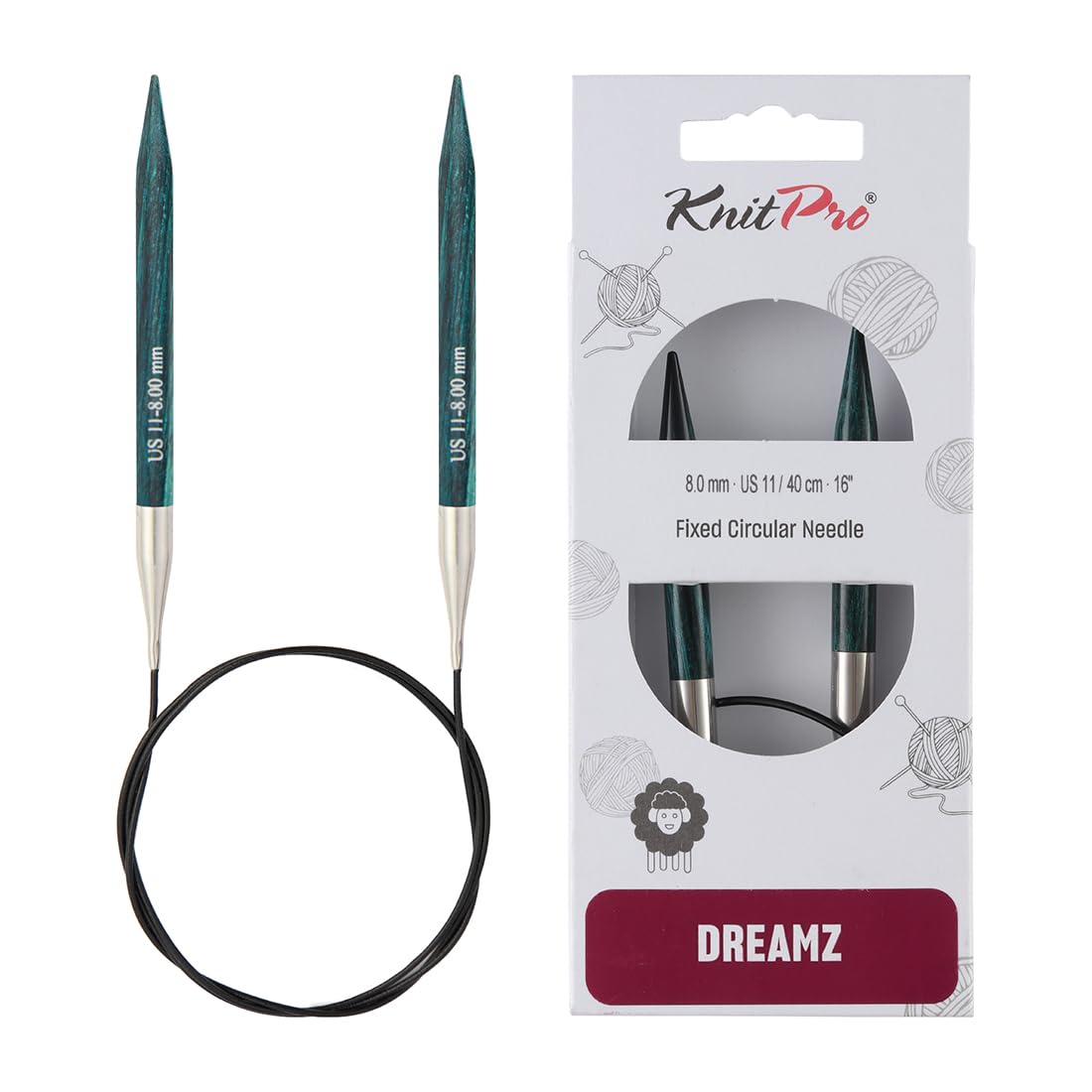 KnitPro Dreamz Fixed Circular Needles 16" (40cm) | Size 8.00mm