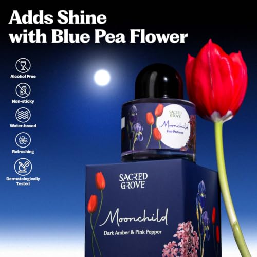 Image of Sacred Grove Hydrating Hair Perfume for Women Moon Child Floral Hair Mist Water Based & Alcohol Free, Unisex Hair Perfume, 50ml