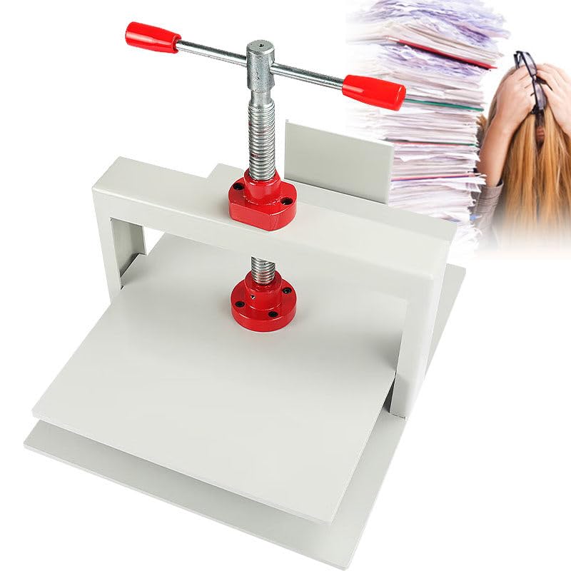 YORCME Prensa de Papel Plana A4/A3, encuadernadora Resistente con Doble Varilla de Equilibrio, máquina cortadora Manual para aplanar Libros, presión de 1500 kg, para Empresa Oficina A4