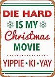 Vintage Metal Poster - Die Hard Christmas Movie Tin Sign 12 X 8 Inches Suitable For Wall Decoration Of Bar,Cafe,Garage,Man Cave