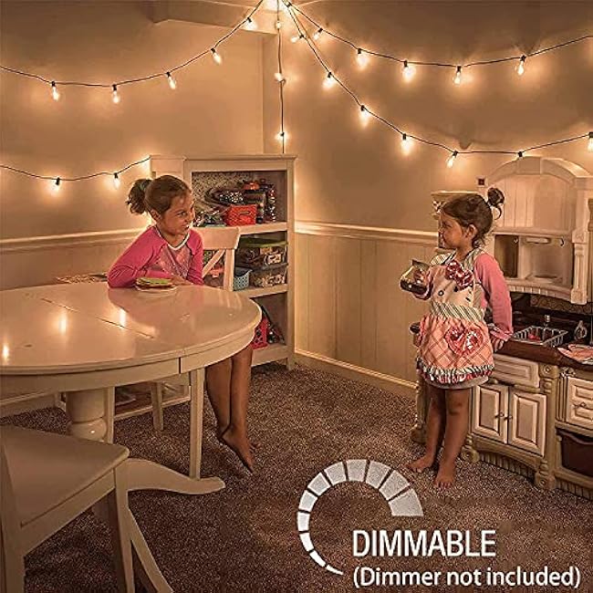 Afirst Outdoor String Lights 20FT with 22 Edison Bulbs Vintage Black Bistro Lights Waterproof ST40 String Lights for Patio Backyard Party Wedding