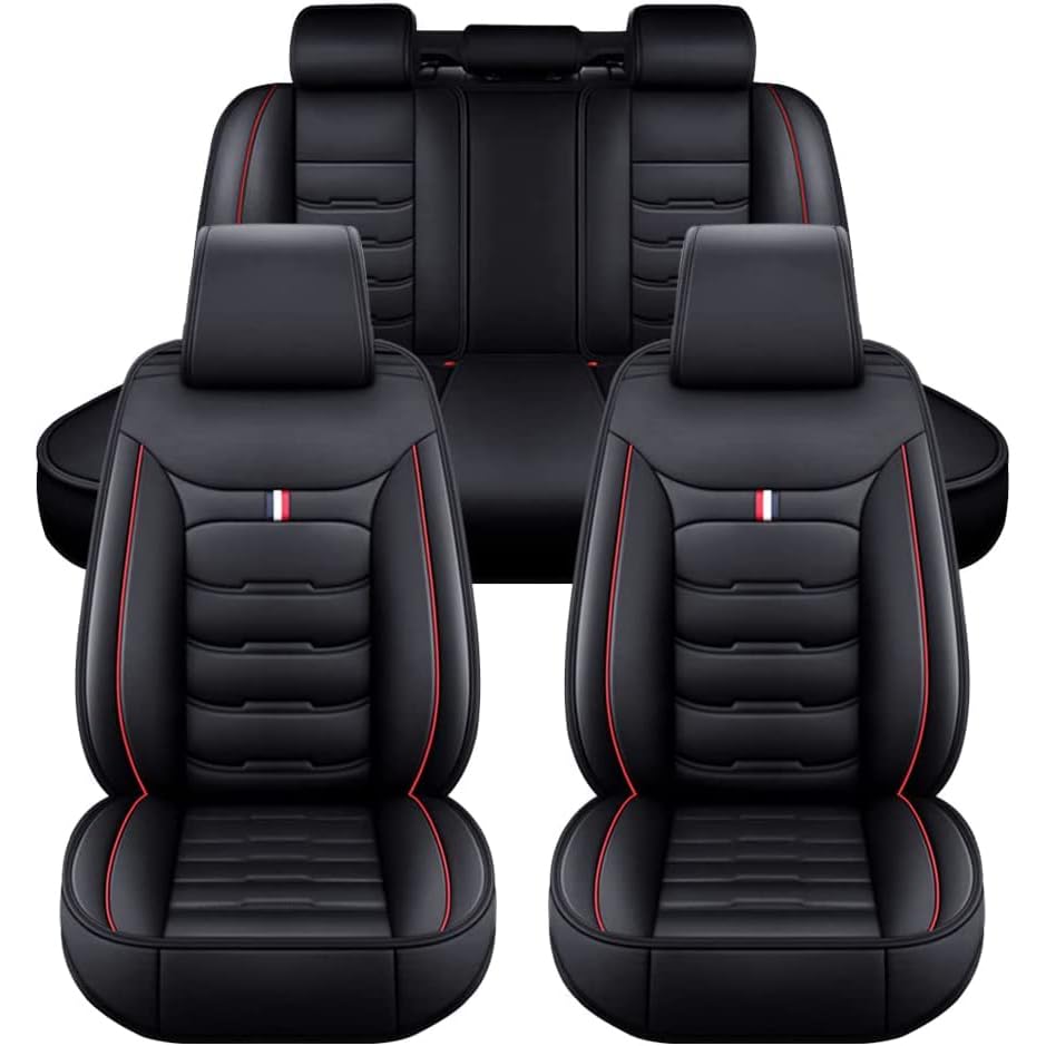 Housse de siège de voiture Toyota Hilux ensemble complet 5 places amovible noir rouge 2018 2019