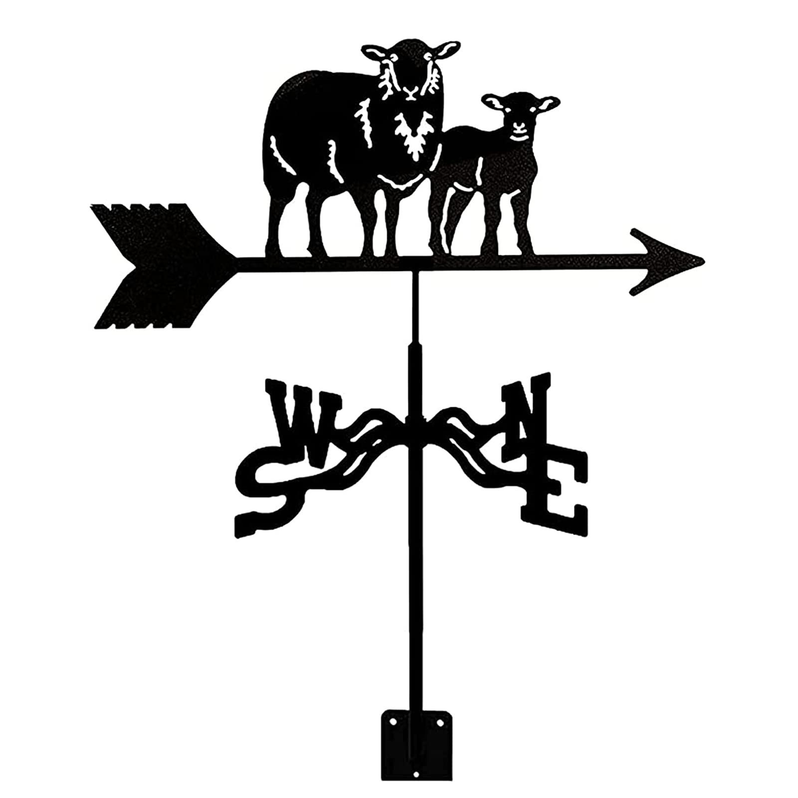 Klonwg D Weathervane Stainless Steel Anti-Rust Weathercock Irection Indicator Retro Farm Scene Garden Weather Vane Measuring Tools Corrosion Resistant An Durable A 35X50cm