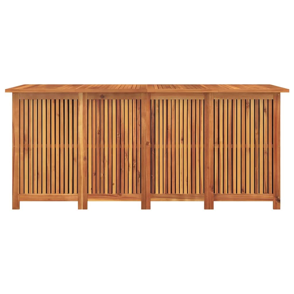 Cassapanca da giardino in legno massiccio di acacia, 175 x 80 x 75 | Contenitore per cuscini, cuscini, coperte, borsa interna impermeabile, per interni ed esterni