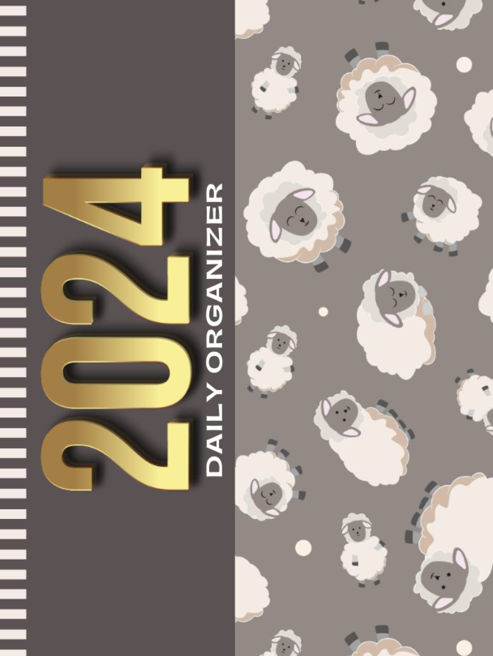 2024 Daily Organizer: Hardcover / 8.5x11 Large Dated/One Page Per Day/With Note Section - To Do List - Hourly Time Slots - Schedule/Jan To Dec / ... Organizing Gift/Sheep - Animal Art Painting