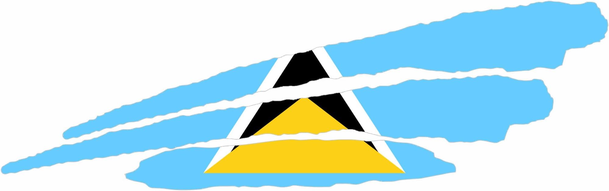 Jintora Car Sticker – Flag Country – St Lucia – 500 x 160 mm – 3 Stripes Flag – for Rear Window – Tuning