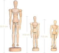 Vista 2 de DOGNNAK Paquete de 4 maniquíes articulados de madera articulada para familia de cuatro, papi, mamá, hermana, hermano, retrato familiar