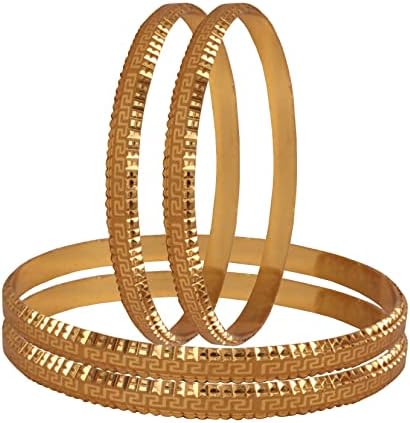 Zeshimb Juego De Pulseras De Oro Para Mujer, Multiapilables, Pulseras Anchas Indias De Bollywood, Pulseras Gruesas étnicas Brillantes Texturizadas, Colección De Pulseras De Boda, Joyería (10