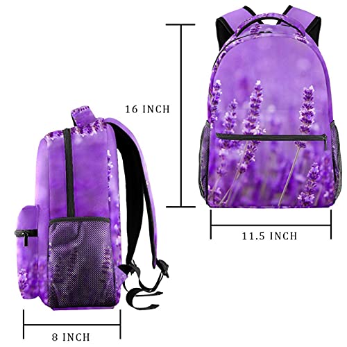 Sac à dos ordinateur portable à fermeture éclair robuste imprimé lavande