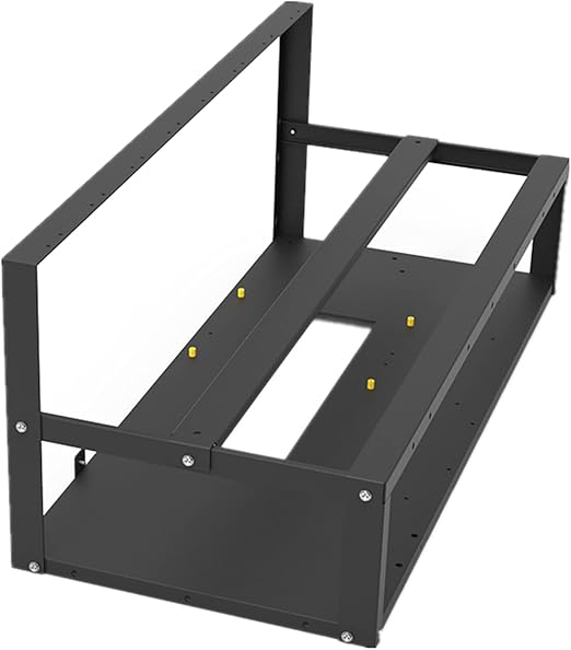 Mining Rig Frame, Steel Open Air Miner Mining Frame Rig Case Up to 8 GPU for Crypto Coin Currency Bitcoin Mining Accessories Tools -Frame Only, Fans & GPU is not Included