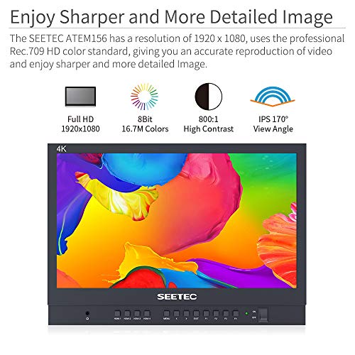 Image of ATEM156 15.6 Inch Live Streaming Broadcast Director Monitor with 4 HDMI Input Output Quad Split Display for ATEM Mini Pro Video Switcher Mixer Studio Television Production