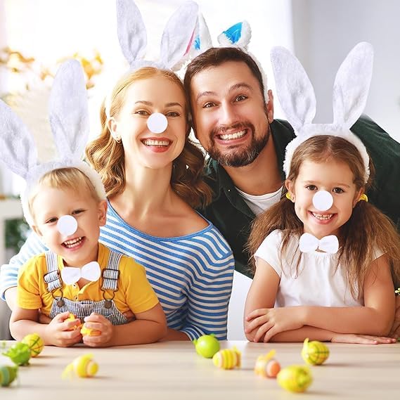 6 Bandes Oreilles De Lapin Pâques - Serre-têtes En Peluche Réglables Pour Enfants Et Adultes - Fêtes, Cosplay
