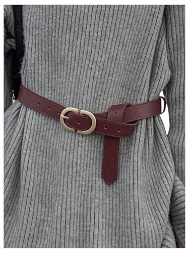 Women's PU Leather Metal Buckle Belt Casual Trendy Waist Belt Fashion Accessories3