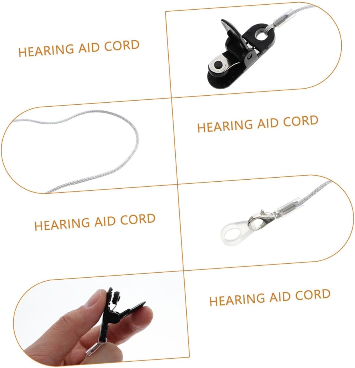 Outanaya 2Pcs Hearing Amplifier Lanyard Durable Loss Clips for Lightweight Protective Strap for Travel Suitable for Elderly Use Reliable and Design