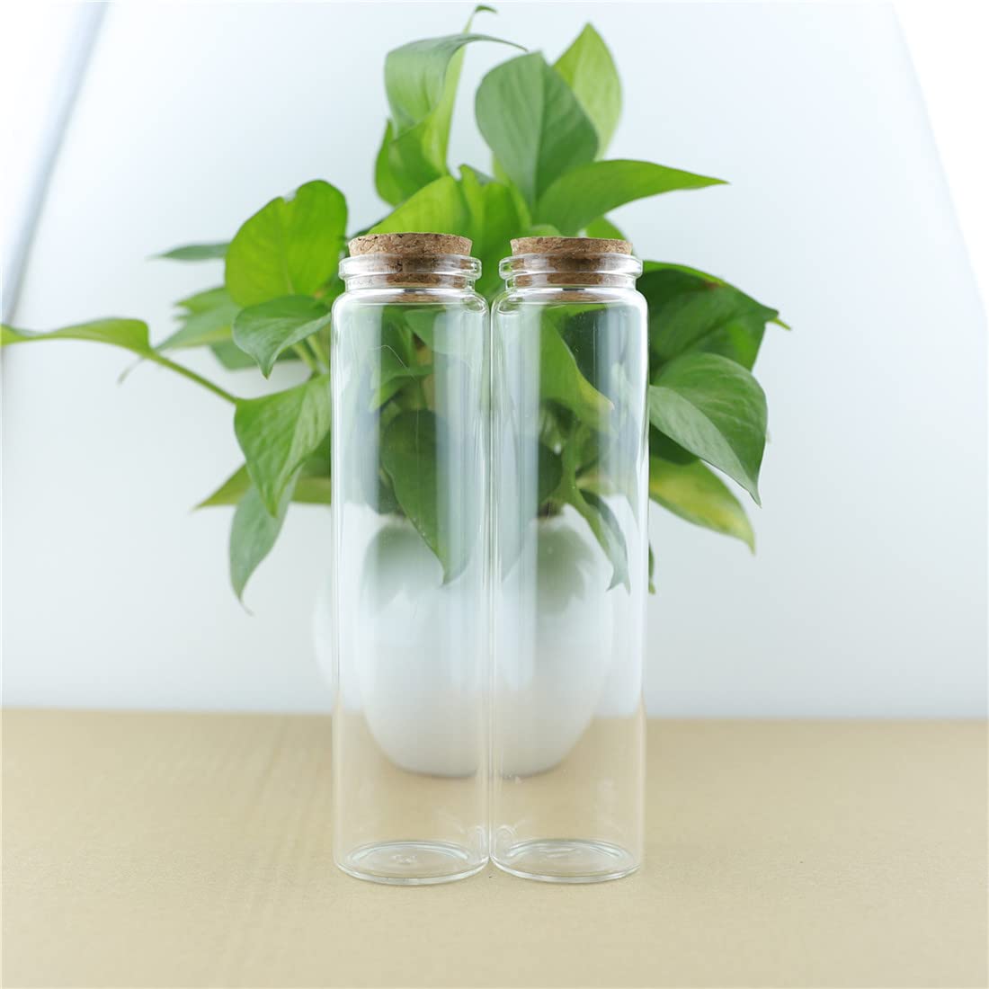 SYLALE 6 unids/Lote 47 * 180mm 240ml tapón de Botella de Vidrio Tubo de ensayo Tarro de Almacenamiento Picante Botella contenedores de Alimentos Especias Dulces frascos de Vidrio Viales