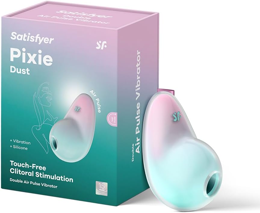 Satisfyer Pixie Dust Clitoral Vibrator | Air Pulse Technology Stimulation | 2 Motor Adult Sex-Toy | 11 Pressure Wave Patterns | 12 Vibration Programs | Waterproof (IPX7)