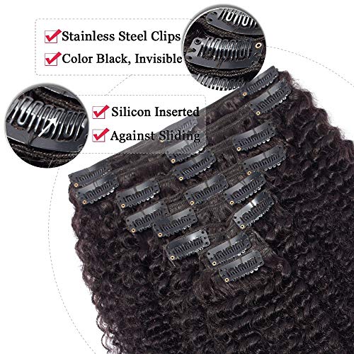 Elailite Extension Capelli Veri Afro Ricci Clip