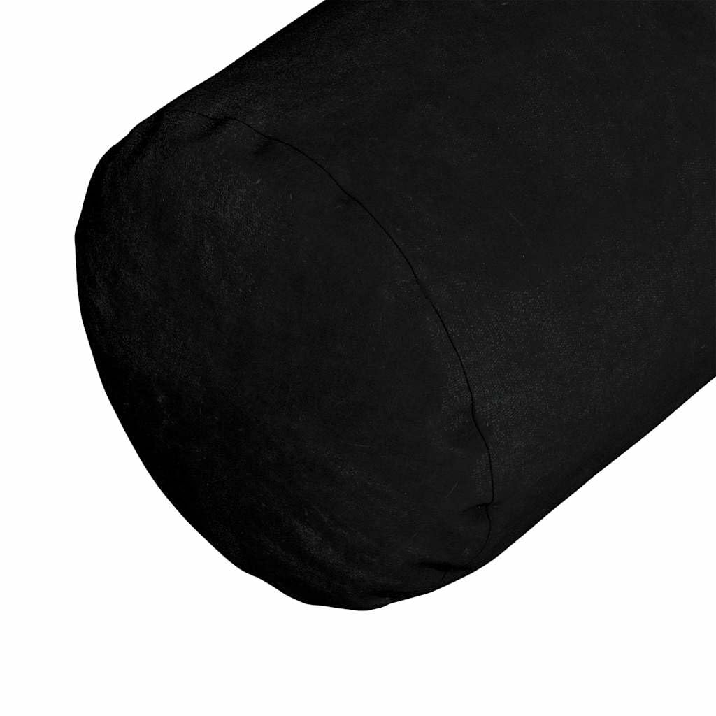 Bolster poduszka 2 sztuki, czarna tkanina z mikrofibry, Ø 15 x 40 cm, miękkie wypełnienie poliestrowe, zdejmowane poszewki, wygodny wałek pod kark na sofę i łóżko