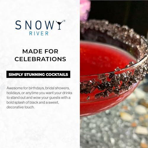 Snowy River Black, Cocktail & Margarita Sugar Rimmer - Vibrant Naturally Colored Sugar for Cocktail Rimming, Baking & Decorating, Medium Crystal - 16oz - Thumbnail 6