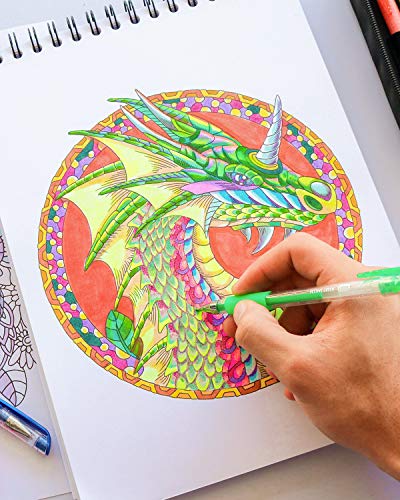 ColorIt Colorful Dragons Malbuch für Erwachsene – 50 einseitige Designs, dickes, glattes Papier, flach gebundenes… – Bild 6