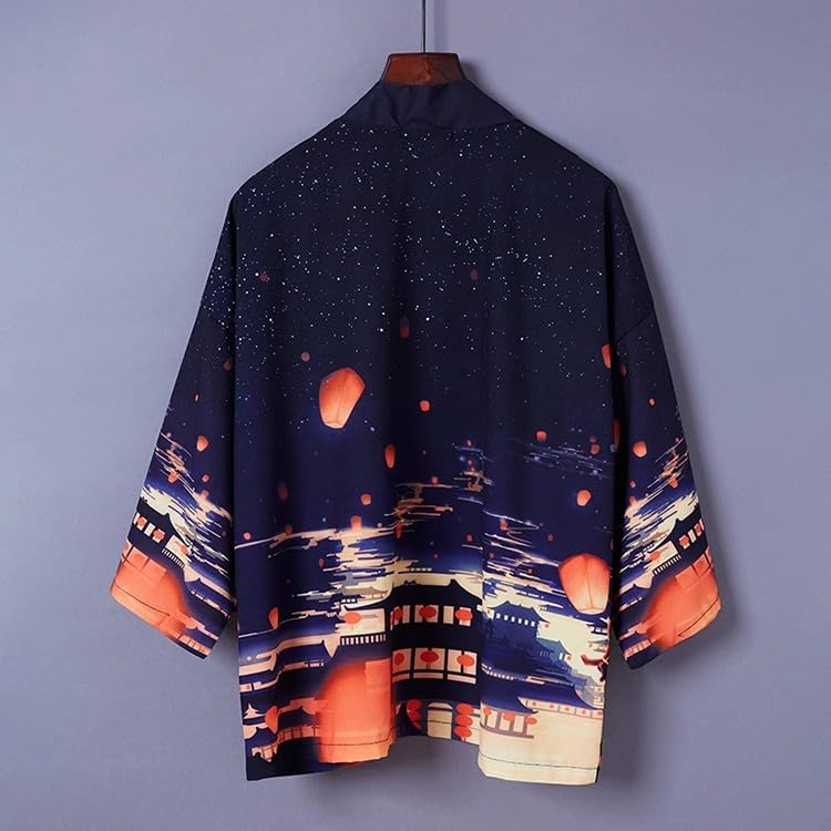 Image of LAI MENG FIVE CATS Women's Floral Print Loose Blouse Japanese Kimono Tops | Puff Sleeve,Cover up Top,Casual Cute Tops,Summer Cardigans 2026