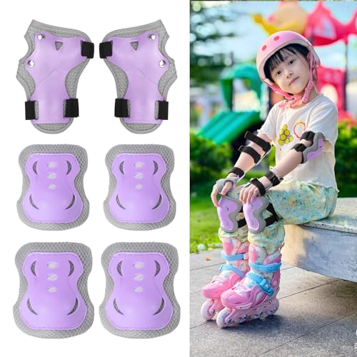 LittleSo プロテクター キッズ 6点セット 子供用 年齢目安3~12歳 自転車 スケートボード ローラースケート バイク プロテクター キッズプロテクター 手首/肘/膝ガード 保護 収納袋付き