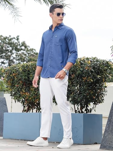 Image of Thomas Scott Men Classic Slim Fit Cotton Casual Full Sleeves Shirt