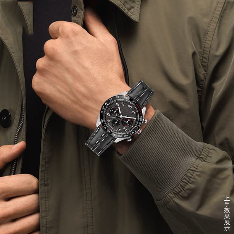 Bracelet montre 22mm en cuir véritable de vachette pour Carrera et Monaco - 4