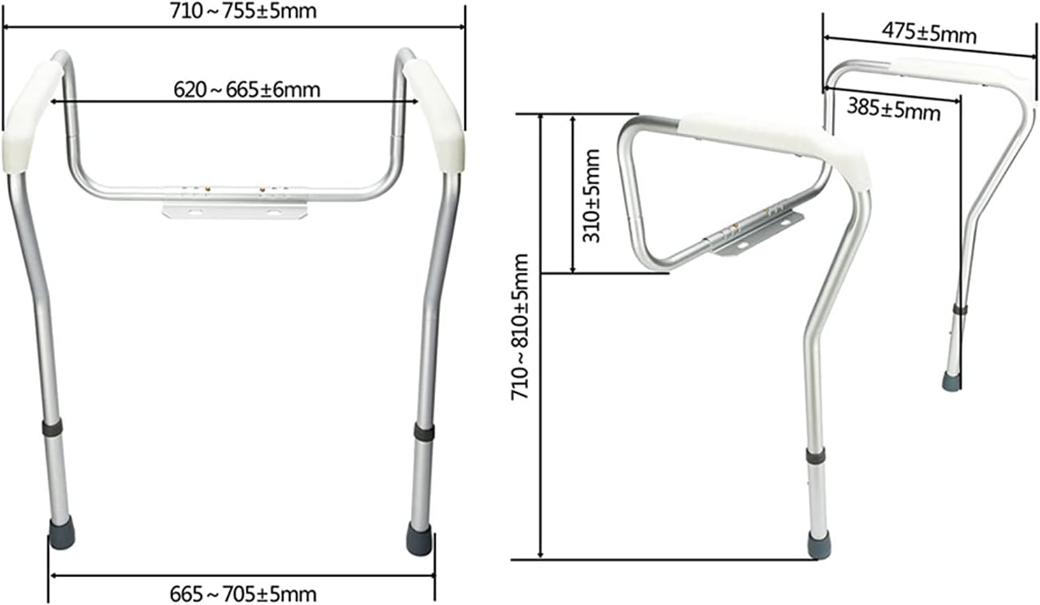 Handrail Toilet Frames for The Elderly Bathroom Safety Aid Hand Rail Toilet Support Handle Handrail Bar Assist Frame for Elderly Seniors Adults Pregnant Women