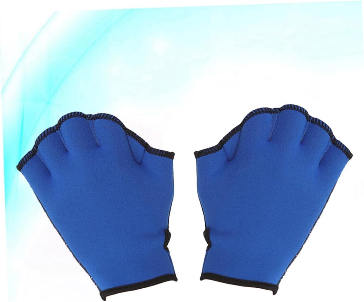 FUOYLOO Webbed Swimming Gloves Paddle Gloves for Swimming Water Resistance Training Size L Blue Aquatic Swim Accessories