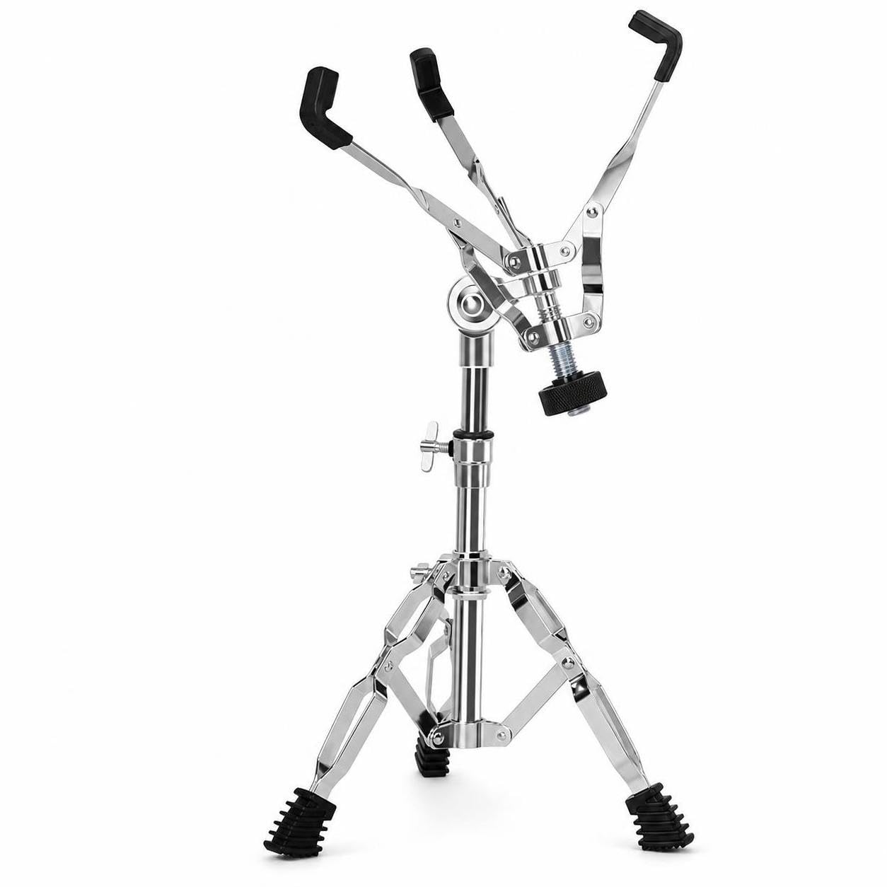 Snare Drum Ständer Doppelt Verstrebte , 22 mm | Robustes Metall, für Snare Drums, Übungstrommeln, Schlagzeug, Proberaum, Gummifüße, höhenverstellbar, metal, für Schlagzeuger