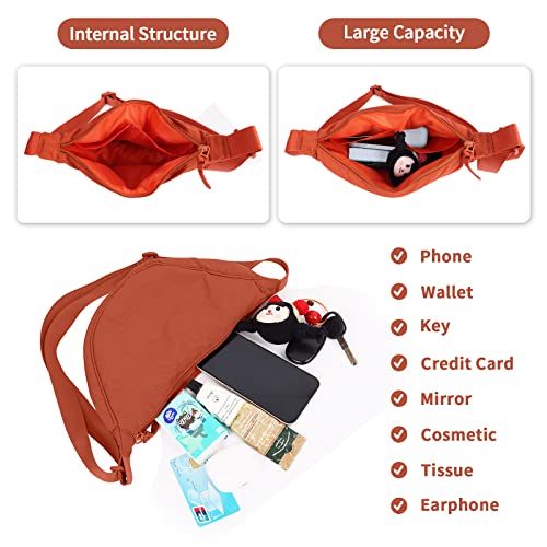 Image of Nylon Crescent Crossbody Bag for Women Men, Small Travel Sling Bag