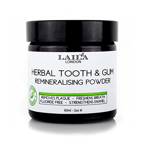 Tooth & Gum Powder - Herbal Organic Extra-Strength 100% Natural (Fluoride-Free) Natural Whitening Remineralising Dental Polish 60ml