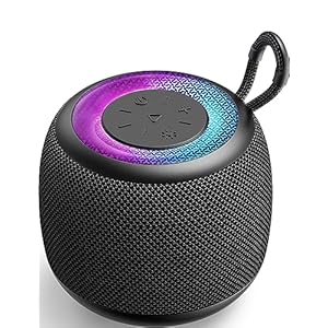 LENRUE Bluetooth Speaker Mini Portable Wireless Outdoor Speaker with RGB Lights 360° Surround Stereo Bass Bluetooth V5.3 Small Pocket Shower Speakers for iPhone Samsung Bath Garden Home
