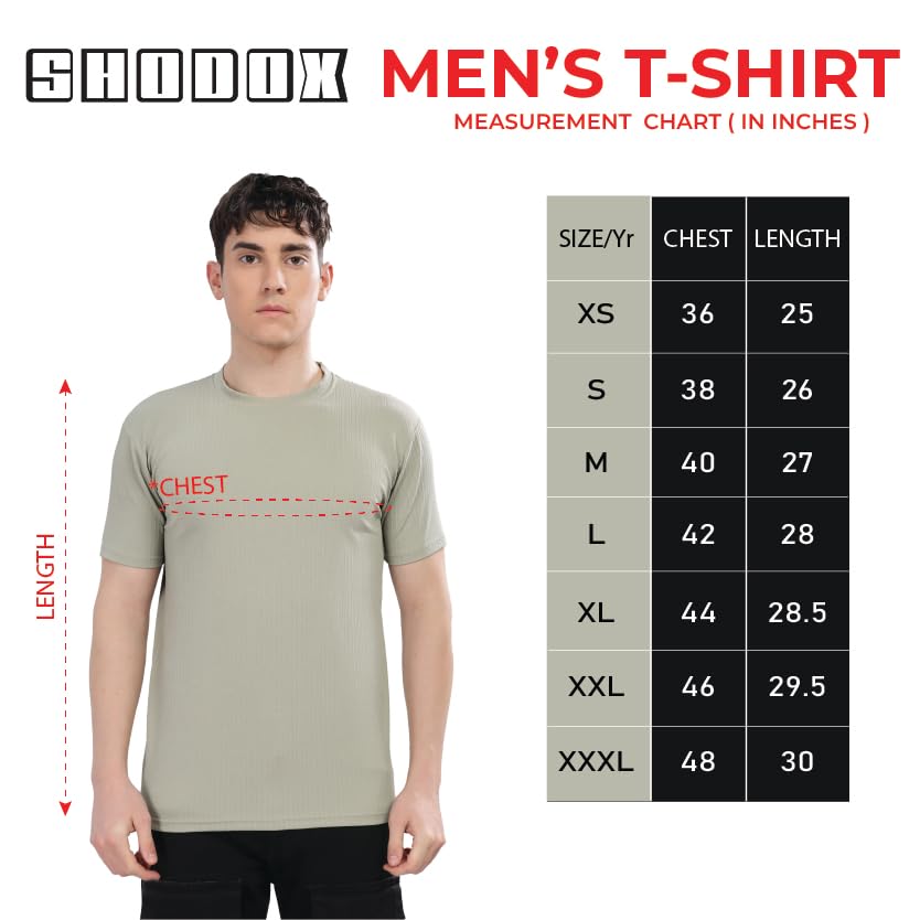 Image of SHODOX Men's Polycotton Solid Round Neck Regular Fit Tshirt (Pack of 1)