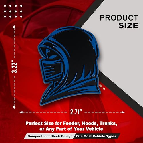 Image of Ninja Emblem, Custom 3D Car Badge - Universal Exterior Accessories for Car, Truck, SUV, Motorcycle (Set of 2) (Blue)