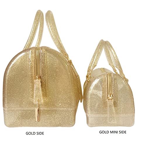 Image of Ladies Summer Jelly Pillow-shaped Top Handle Handbag Candy Color Transparent Crystal Purse