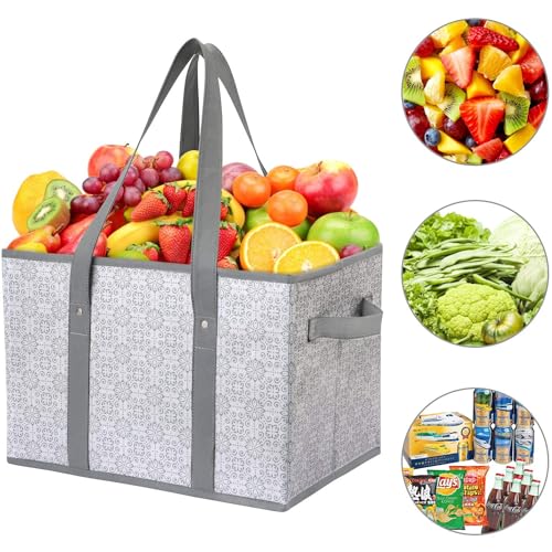 Wiselife Reusable Grocery Bags [3 Pack],Large Grocery Tote Bag Water Resistant Shopping Bags Foldable Grocery Bag For Clothes,Shoes And Picnic thumb #1