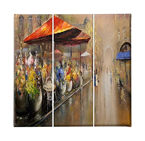 Tableau Ville pour raviver un mur blanc, décoration graffiti 3 pièces Homemania en bois