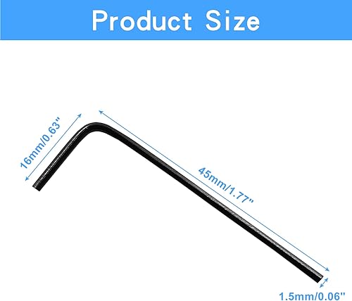 Miniatura 9 de Llave hexagonal de 0.236 pulgadas, llave Allen, llave en forma de L, repuesto de cabeza hexagonal, llave hexagonal pequeña para reparación de