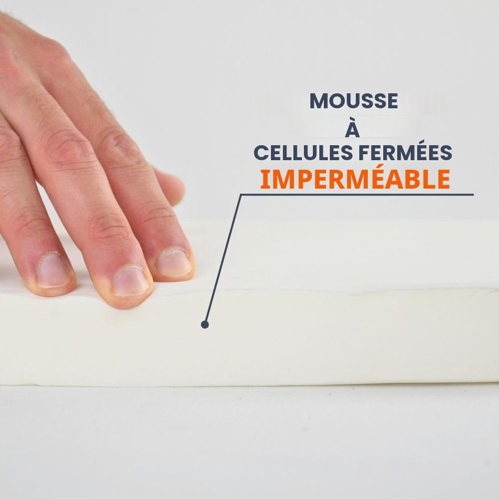 TENDAGGIMANIA Mousse pour rembourrage nautique cellulaire fermée imperméable – épaisseur 5 cm – Mesures personnalisables – Mousse pour rembourrage coussins bateau anti-moisissure – Facile à couper