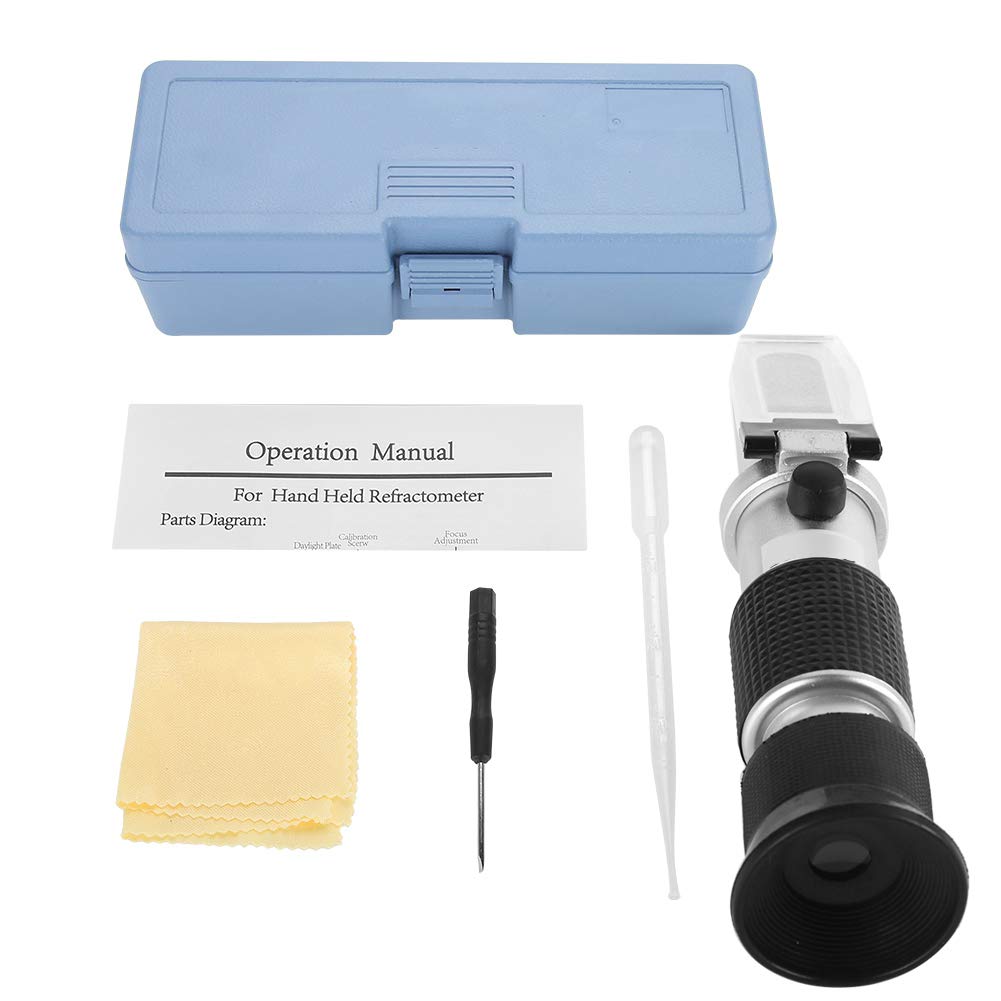 Wort Specific Gravity Refractometer, Durable Aluminum Body, Compact with Rubber Handle, 58~92% Concentration, 0.5% Scale - Accurate Sugar Test, Adjustable, Comfortable Eyepiece for Beer