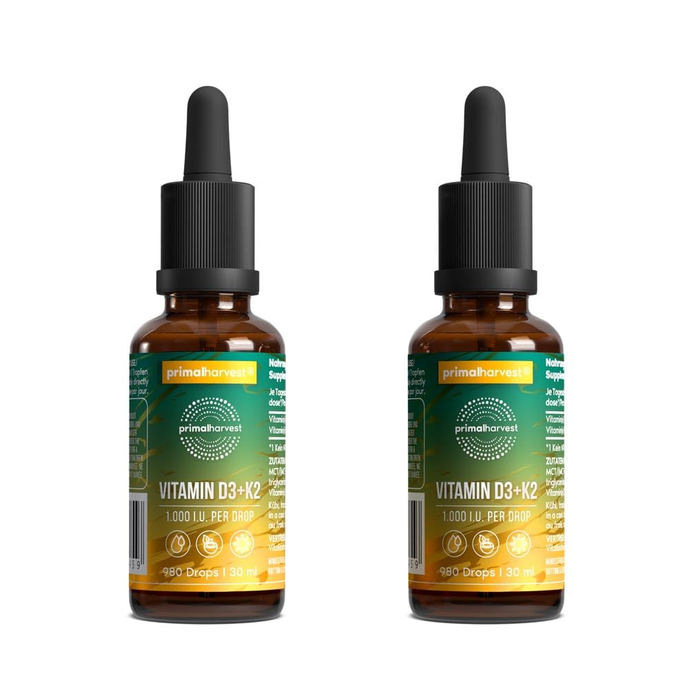 Primal Vitamin D3+K2 – Täglisches Supplement, glutenfrei, vegetarisch