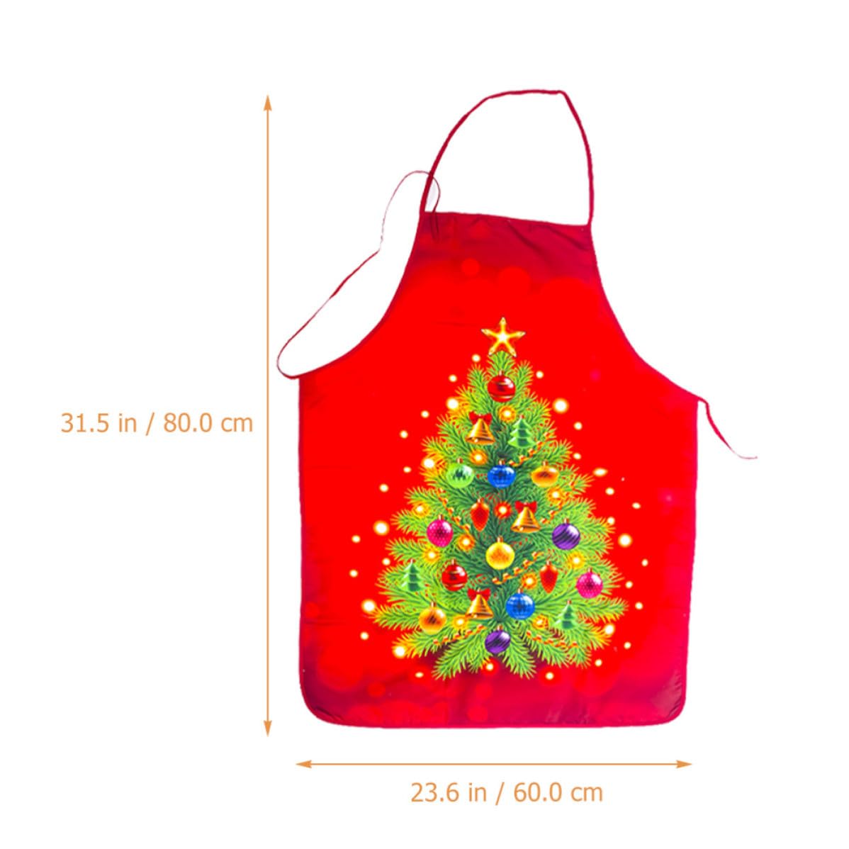 Amosfun 10 Unidades Delantal Navideño Rojo de Tela para Cocina Correas Ajustables, Diseño Clásico de Navidad, Lavable a Máquina, Adecuado para Fiestas Temáticas Navideñas