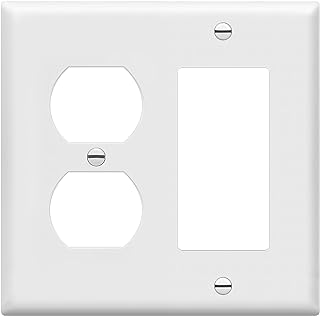 882131-W Combination Wall Plate (Duplex Outlet/Decorator Switch)