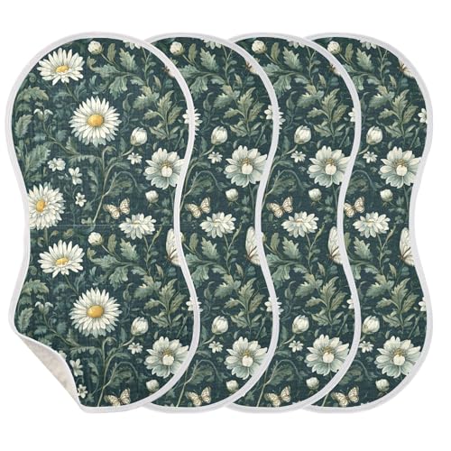 xigua Daisies and Chrysanthemums Baby Burp Cloths for Newborn Boys and Girls 1 Pack, Soft & Absorbent Cotton Baby Burp Cloth, Baby Washcloths, Newborn Towel, Burp Rags3
