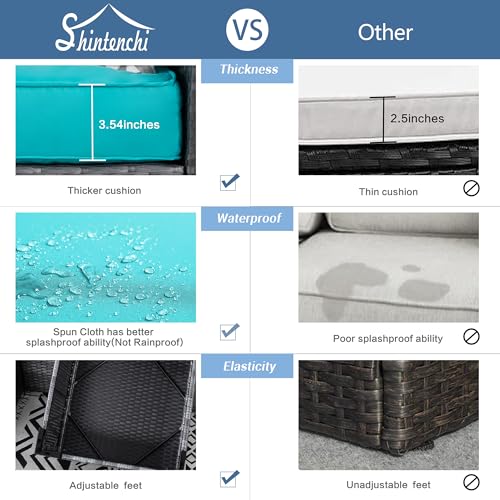 image for Shintenchi 3 Pieces Patio Furniture Set,All-Weather Rattan Patio Conve