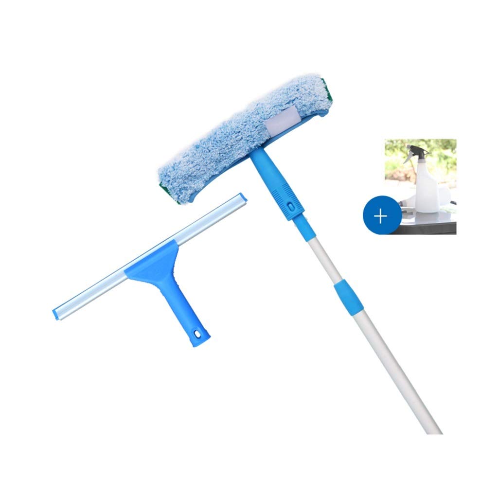EFREINIGUNG Duschabzieher, Microfaser Scrubber, Gummi Glaswischerblätter Rostfreier Stahl Einstellbar Fensterreinigung Combo Mit Gießkanne (Color : A, Size : Brush Head 30cm)