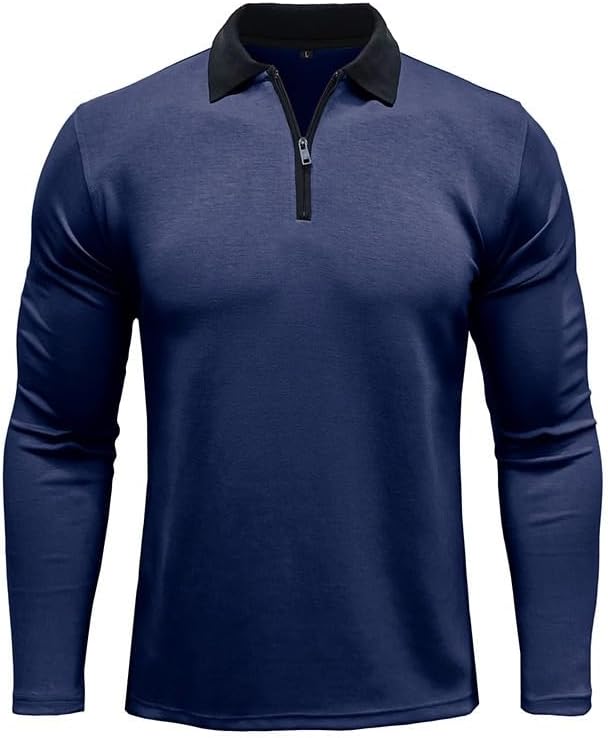 Men's Polyester Business Tops Fashion Lapel CasualSlim Fit Shirt Long Sleeves Splicing Versatile