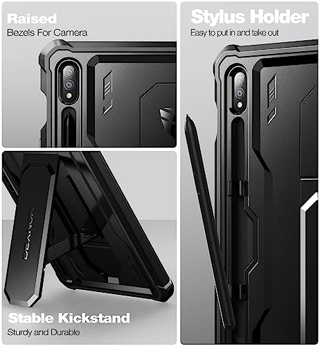 Dexnor for Samsung Galaxy Tab S7/S8 Case, [Built in Screen Protector and Kickstand] Heavy Duty Military Grade Protection Shockproof Protective Cover - Black - Image 3